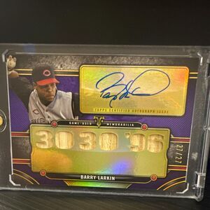 2024 Topps Triple Threads Barry Larkin Reds Auto Relic Amethyst /27 TTAR-MMU3